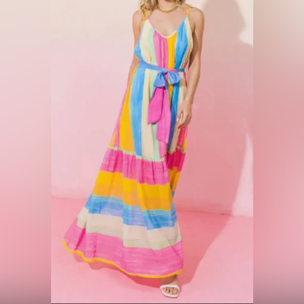 Striped in Spring Maxi Dress